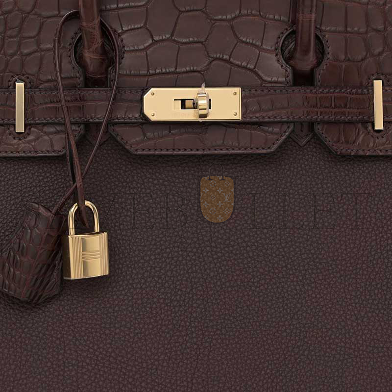 HERMÈS MASTER BIRKIN 30 TOGO MATTE ALLIGATOR ROUGE SELLIER (30*23*15cm)